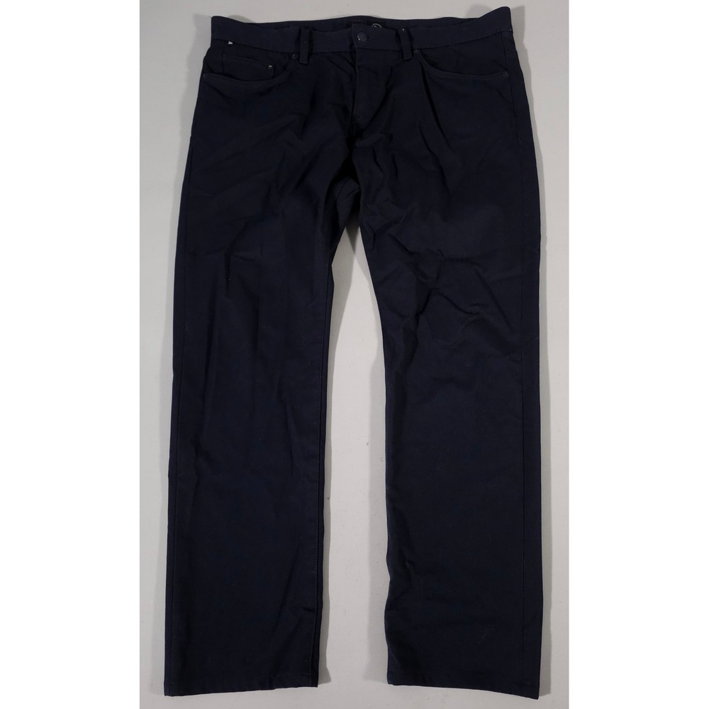 BOSS Delaware Performance Pants Mens 36/32 Navy Blue Slim Fit Stretch Trousers